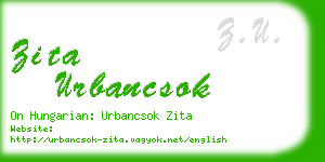 zita urbancsok business card